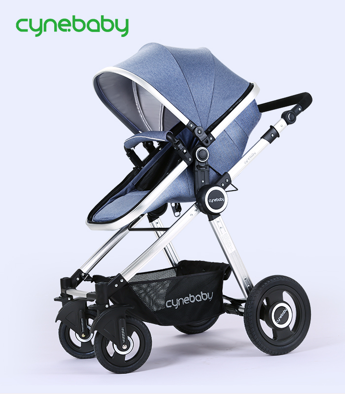 Foldable Two-Way Shock Absorber Stroller 3 in 1pushchair Stroller Luxury Baby Carriage Compact Convertible Pram Carriage Stroller for Baby Travel，Shopping Color : Black 