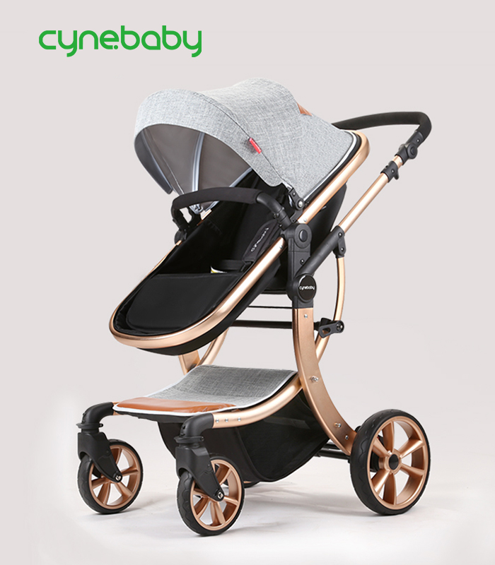 High landscape can sit reclining lightweight folding two way four wheel shock absorber baby stroller cynebaby